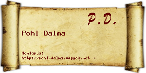 Pohl Dalma névjegykártya